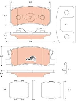 Brake Pad Set, disc brake COTEC GDB4600 - image 3