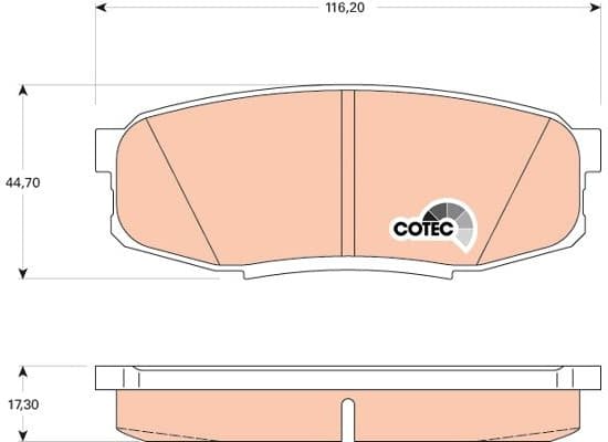 Brake Pad Set, disc brake COTEC GDB3491 - image 3