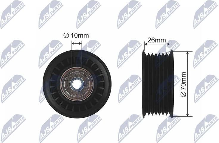 Deflection/Guide Pulley, V-ribbed belt RRK-MS-010