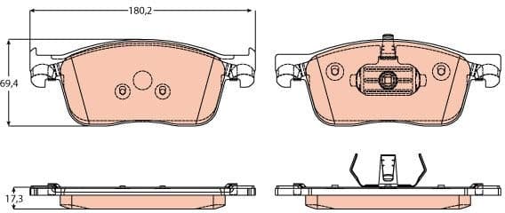 Brake pads front, Top Quality GDB2169 - image 2
