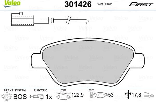 Brake Pad Set, disc brake ESSENTIAL 301426