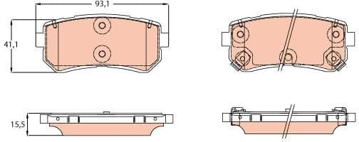 Brake Pad Set, disc brake GDB3641 - image 2