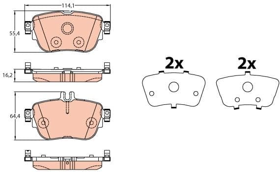 Brake pads rear, Top Quality GDB2155 - image 2
