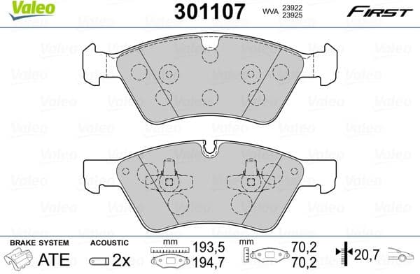 Brake Pad Set, disc brake ESSENTIAL 301107