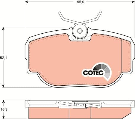 Brake Pad Set, disc brake COTEC GDB1155 - image 3