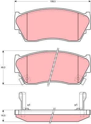 Brake Pad Set, disc brake GDB1012 - image 2