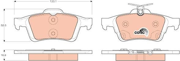 Brake Pad Set, disc brake COTEC GDB1938 - image 3