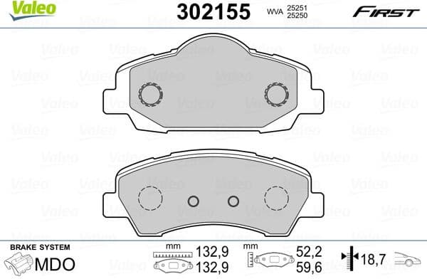 Brake Pad Set, disc brake ESSENTIAL 302155