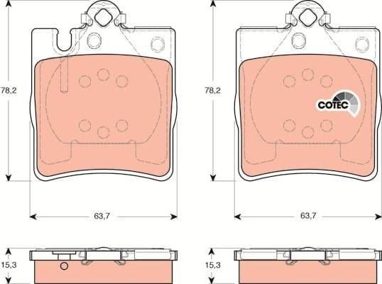 Brake Pad Set, disc brake COTEC GDB1421 - image 3