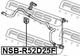 Mounting, stabiliser bar NSB-R52D25F - image 2