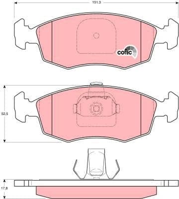 Brake Pad Set, disc brake COTEC GDB1383 - image 3