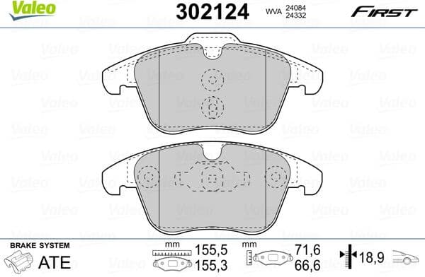 Brake Pad Set, disc brake ESSENTIAL 302124