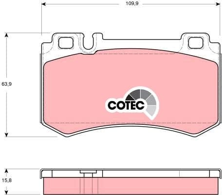 Brake Pad Set, disc brake COTEC GDB1544 - image 2