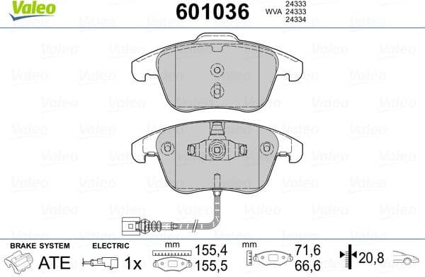 Brake Pad Set, disc brake 601036
