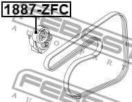 Tensioner Pulley, V-ribbed belt 1887-ZFC - image 2