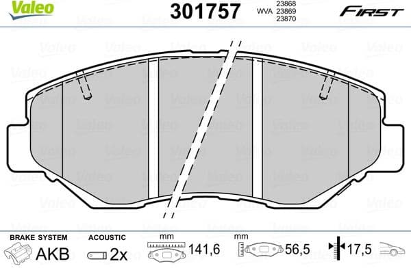 Brake Pad Set, disc brake ESSENTIAL 301757