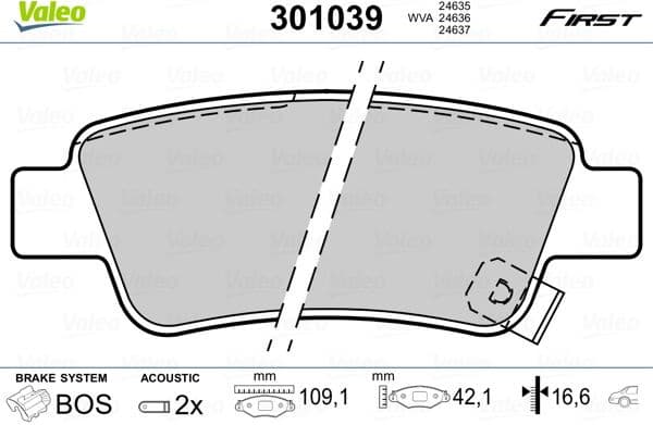 Brake Pad Set, disc brake ESSENTIAL 301039