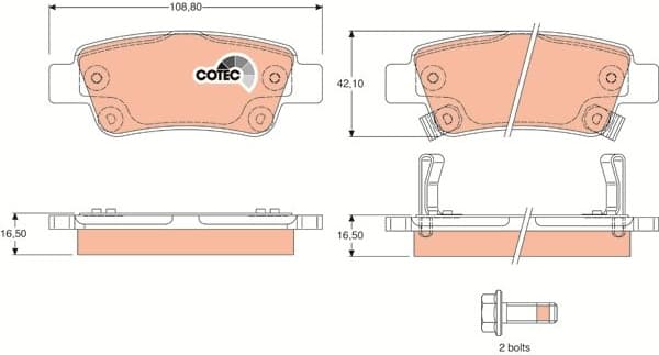 Brake pads rear, Top Quality GDB3446 - image 3