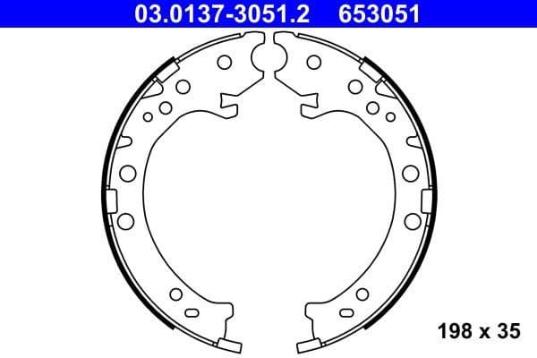 Brake Shoe Set, parking brake 03.0137-3051.2