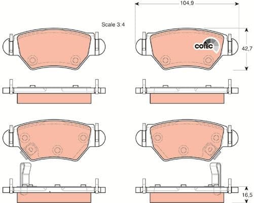 Brake pads rear GDB1471 - image 4