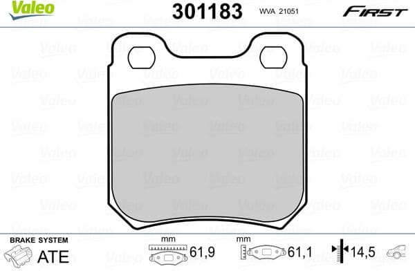 Brake Pad Set, disc brake ESSENTIAL 301183