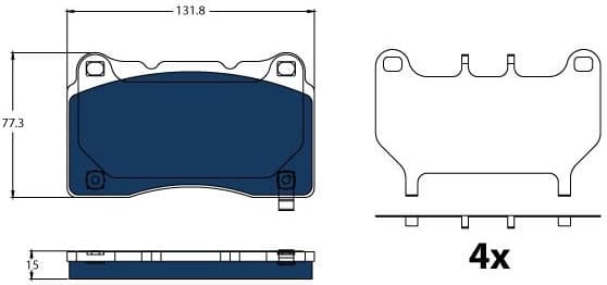 Brake Pad Set, disc brake ELECTRIC BLUE GDB2198BTE - image 2
