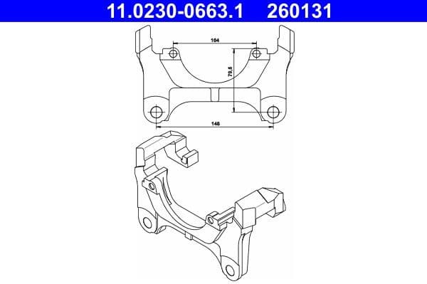 Bracket, brake caliper 11.0230-0663.1