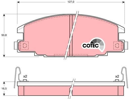 Brake Pad Set, disc brake COTEC GDB870 - image 3