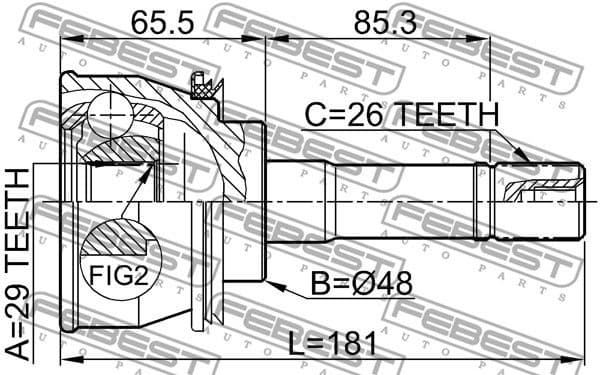 Joint Kit, drive shaft 0710-011 - image 2