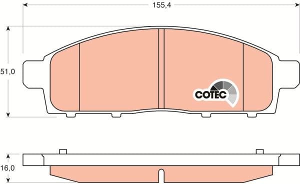 Brake pads front, Top Quality GDB3435 - image 3