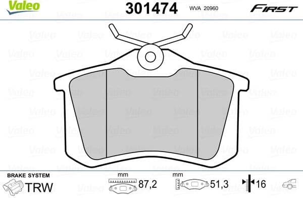 Brake Pad Set, disc brake ESSENTIAL 301474