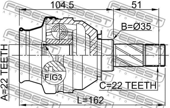 Joint Kit, drive shaft 1811-ZAF - image 2