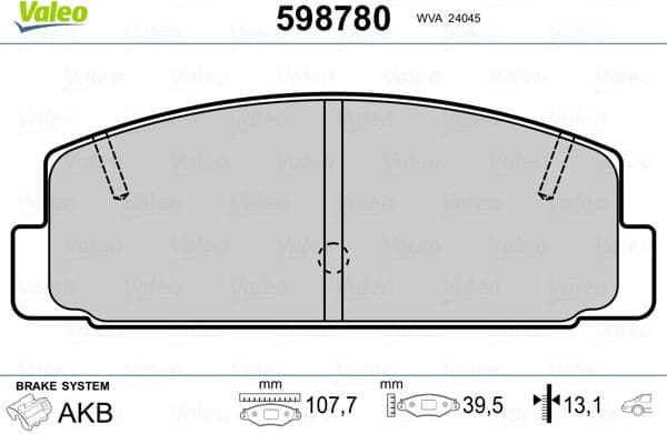 Brake Pad Set, disc brake 598780