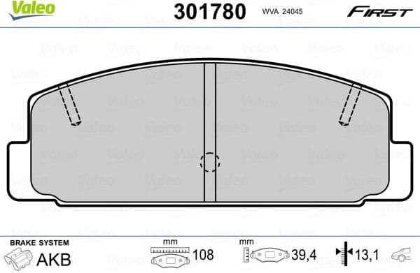 Brake Pad Set, disc brake ESSENTIAL 301780