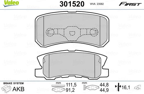 Brake Pad Set, disc brake ESSENTIAL 301520