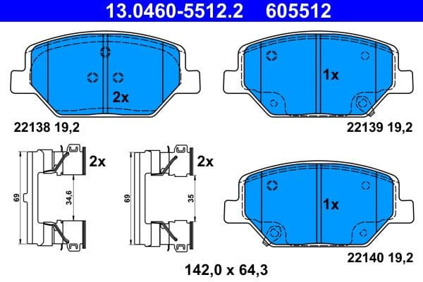 Brake Pad Set, disc brake 13.0460-5512.2