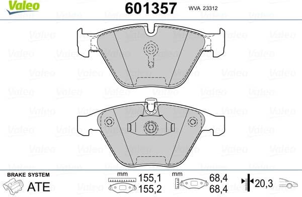 Brake Pad Set, disc brake 601357