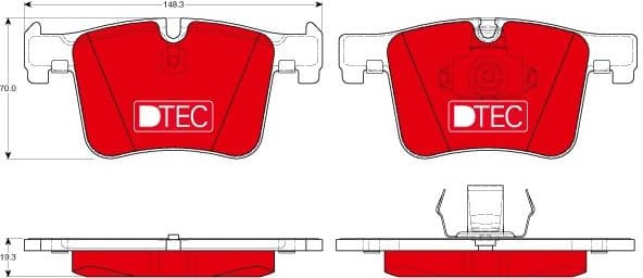 Brake Pad Set, disc brake DTEC COTEC GDB1942DTE - image 2