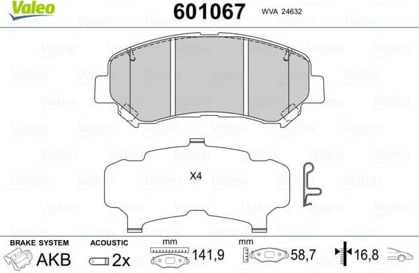 Brake Pad Set, disc brake 601067