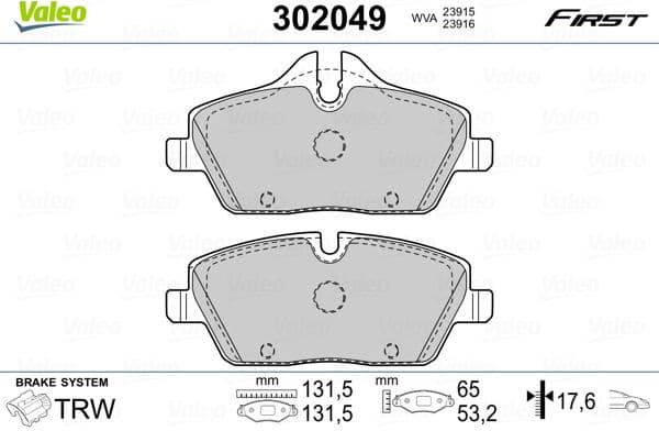 Brake Pad Set, disc brake ESSENTIAL 302049