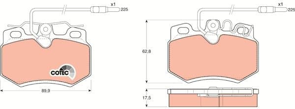 Brake Pad Set, disc brake COTEC GDB808 - image 3