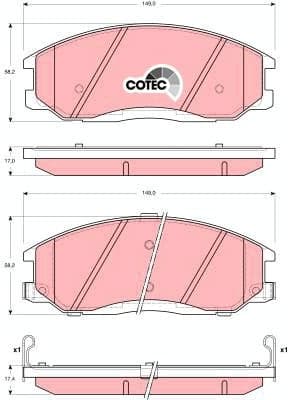 Brake Pad Set, disc brake COTEC GDB3244 - image 3