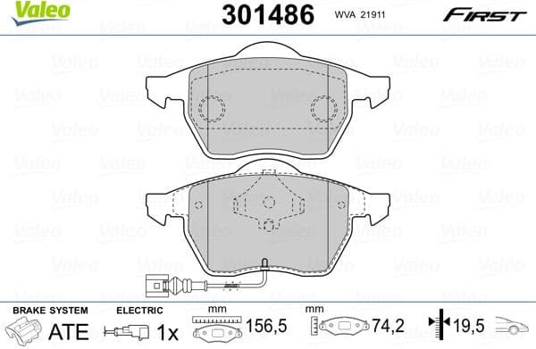 Brake Pad Set, disc brake ESSENTIAL 301486