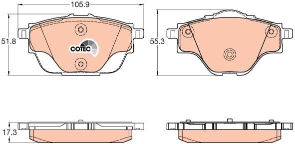 Brake pads rear, Top Quality GDB2034 - image 3