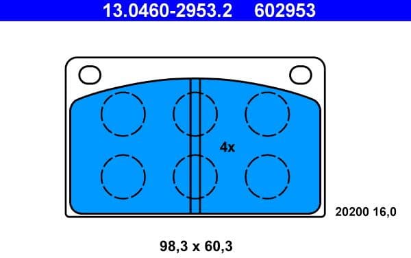 Brake Pad Set, disc brake 13.0460-2953.2
