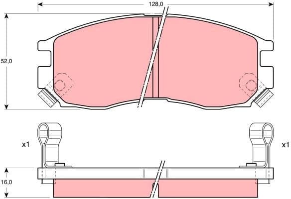 Brake Pad Set, disc brake GDB1128 - image 2