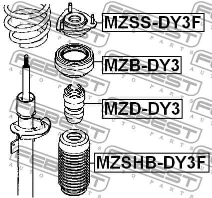 Rolling Bearing, suspension strut support mount MZB-DY3 - image 2
