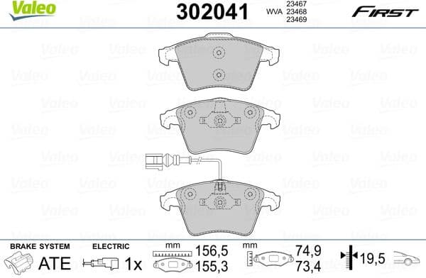 Brake Pad Set, disc brake ESSENTIAL 302041