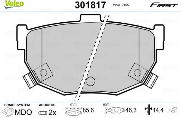 Brake Pad Set, disc brake ESSENTIAL 301817