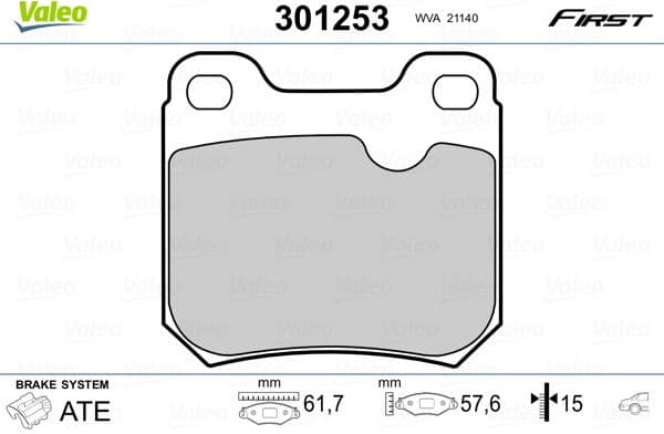 Brake Pad Set, disc brake ESSENTIAL 301253